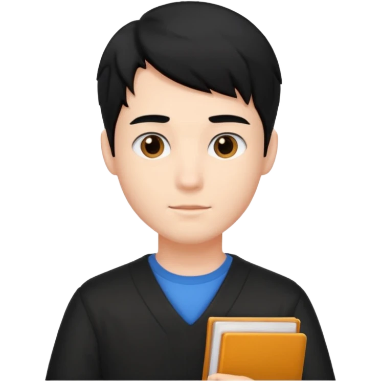 CHICO ESTUDIANTE CON CABELLO NEGRO emoji