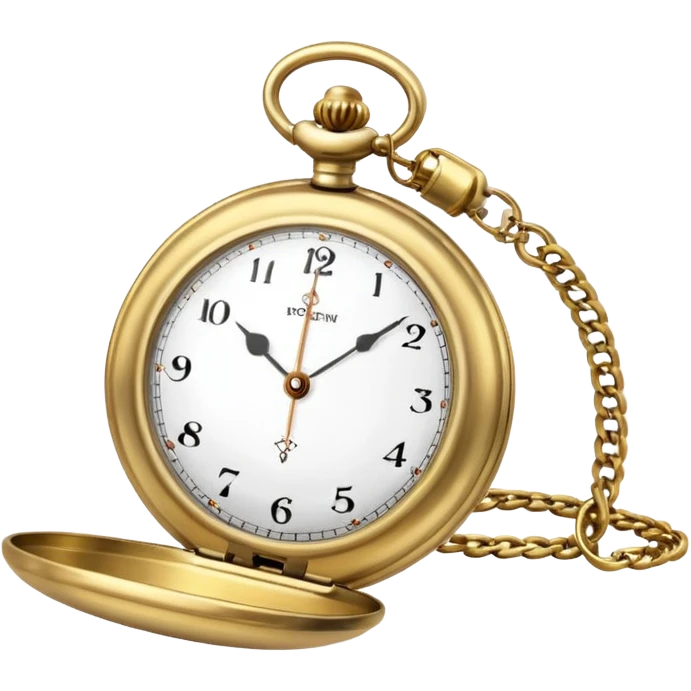 vintage pocket watch, gold case, white dial, elegant, minimal, no text emoji