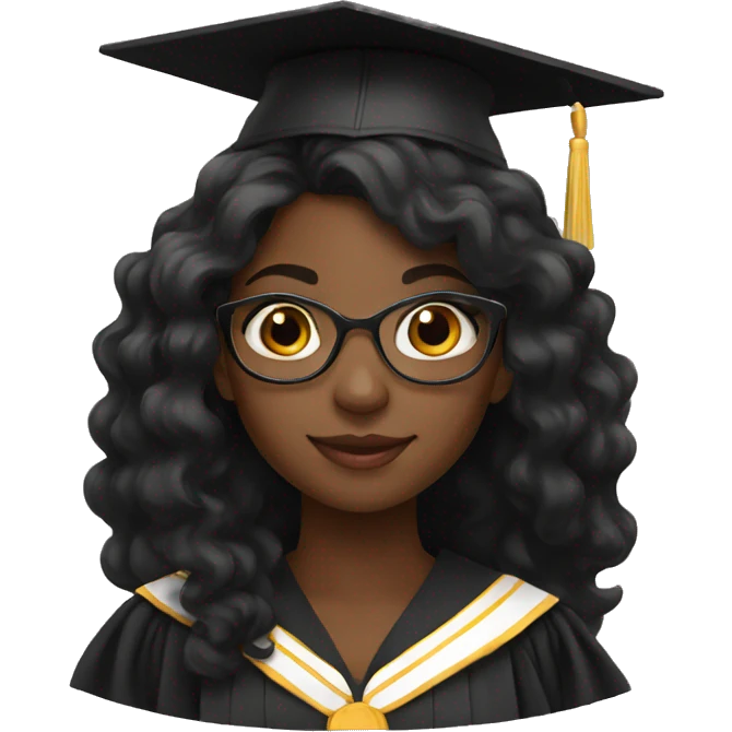black girl graduated emoji