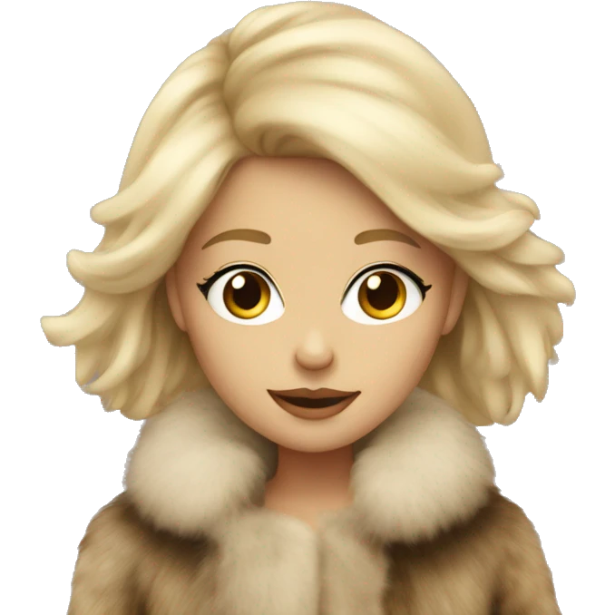 blonde girl in fur emoji