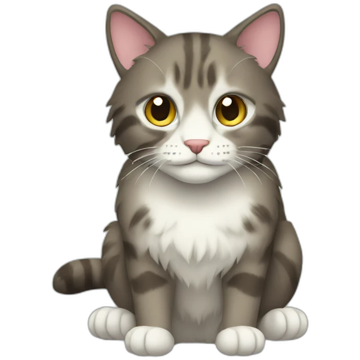forest cat with white paws emoji