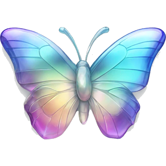 Iridescent glass crystal butterfly emoji