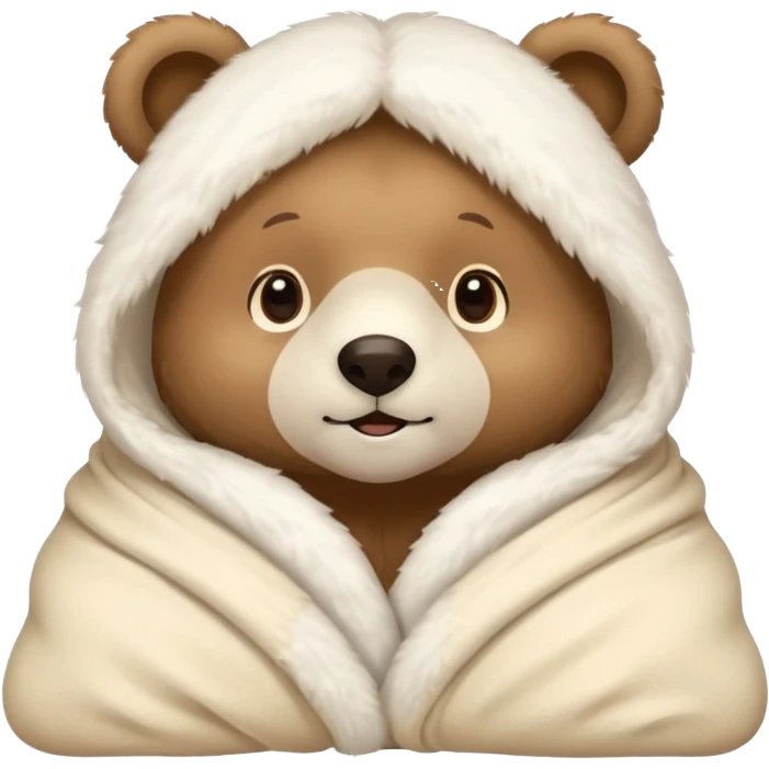winter bear in a cream coloured blanked emoji