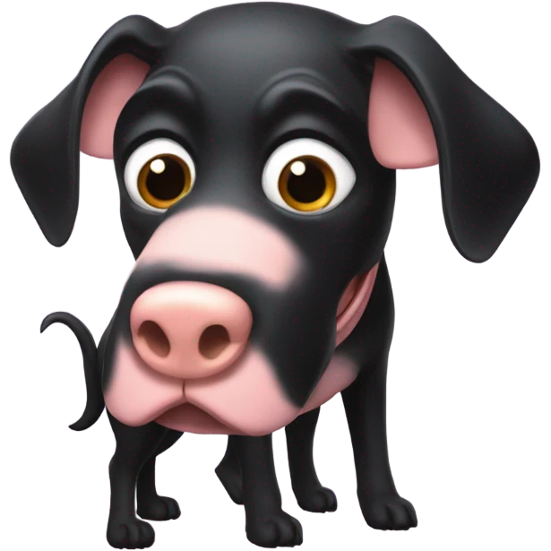 Half pig half black lab  emoji