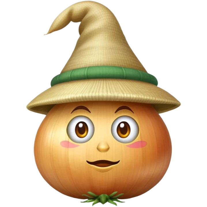 Onion with hat emoji