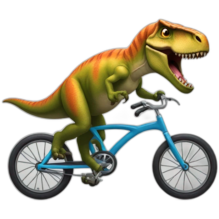 T rex riding bicycle emoji
