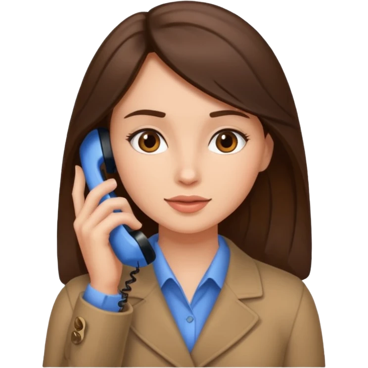 ￼ Brunette Haired Girl on the phone  emoji