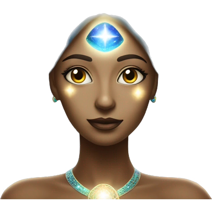 Pleiadian radiant glowing diva woman female third eye emoji