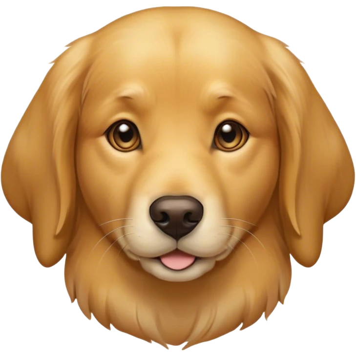 Cinematic Noble Golden Retriever Portrait Emoji, Poised and regal, with a strong, athletic build and a lustrous, well-groomed golden coat, deep-set soulful brown eyes, Simplified yet sharp and sophisticated features, highly detailed, glowing with a soft, dignified glow, high shine, intelligent and friendly, stylized with an air of warmth, focused and attentive, soft glowing outline, capturing the essence of a watchful and confident companion, so majestic it feels as though it could bound out of the screen with effortless authority! emoji
