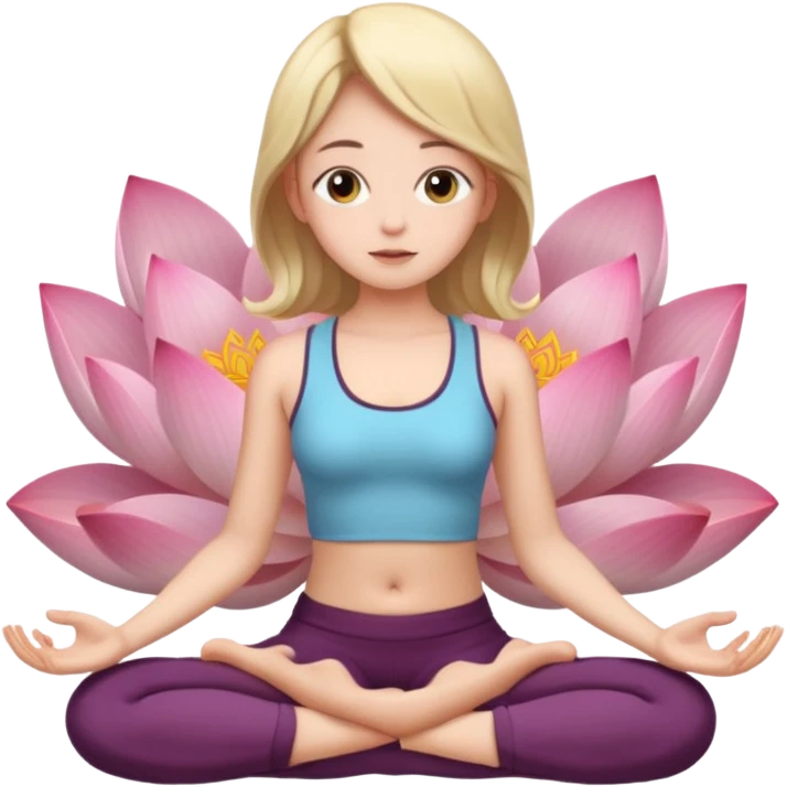 девочка сидит в позе лотоса и дышит emoji