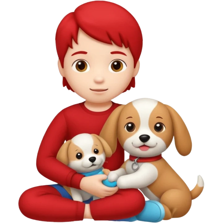 child with dog toy emoji