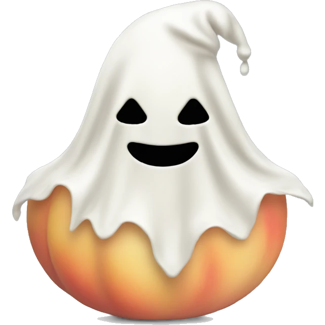 Peach dressed as a ghost emoji