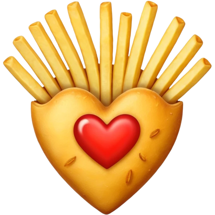 French fries in heart shape emoji
