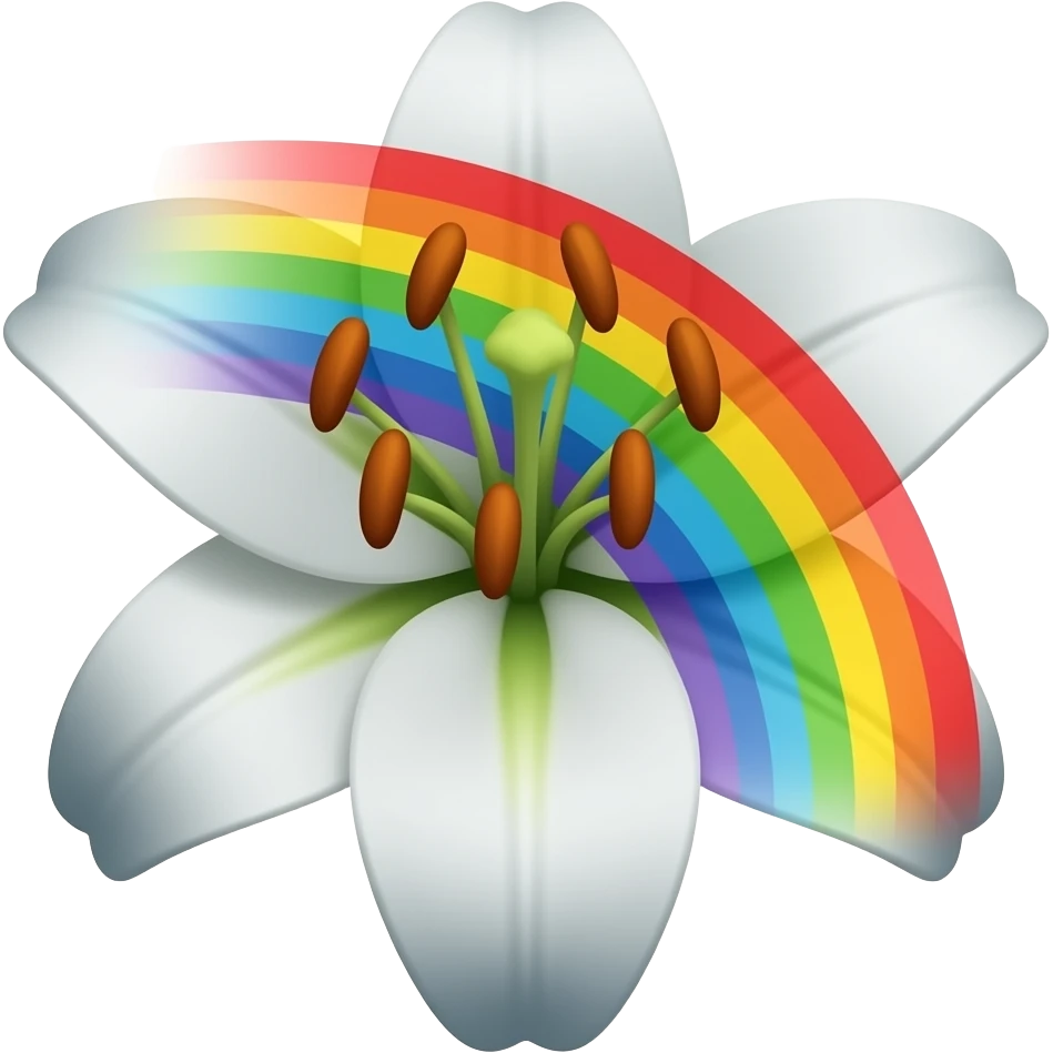 Rainbow lily flower emoji