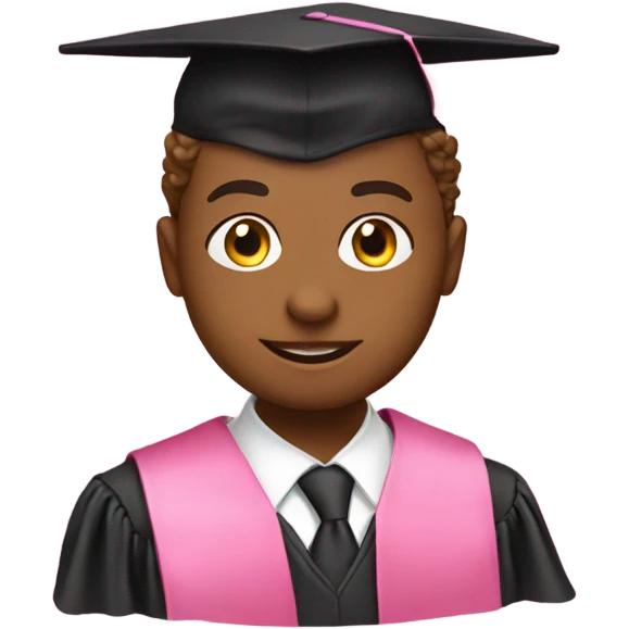 sales professional in a pink graduation and pink academic regalia emoji