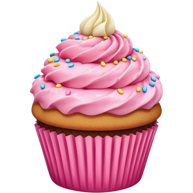 Cupcake with pink icing emoji