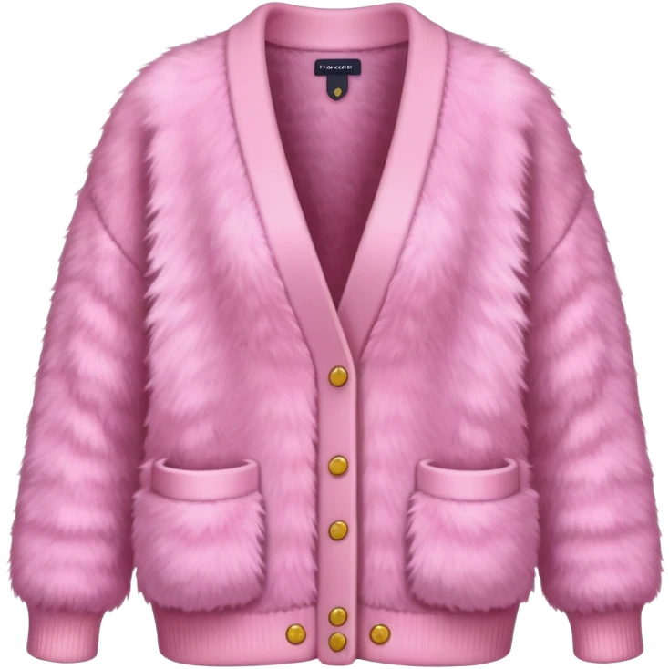 A pink furry cardigan  emoji