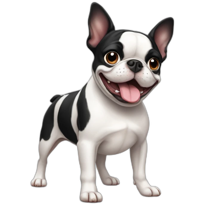Fat och happy Boston Terrier emoji
