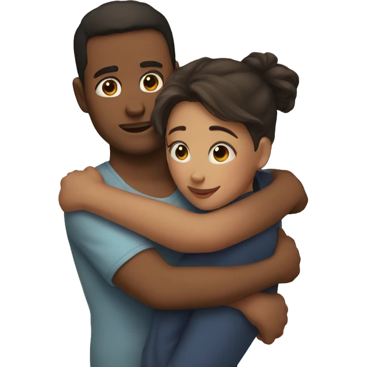 Guy and girl cuddling  emoji