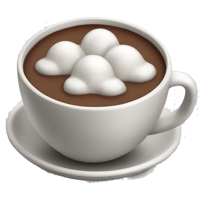 A cup of hot chocolate with mashmellow  emoji