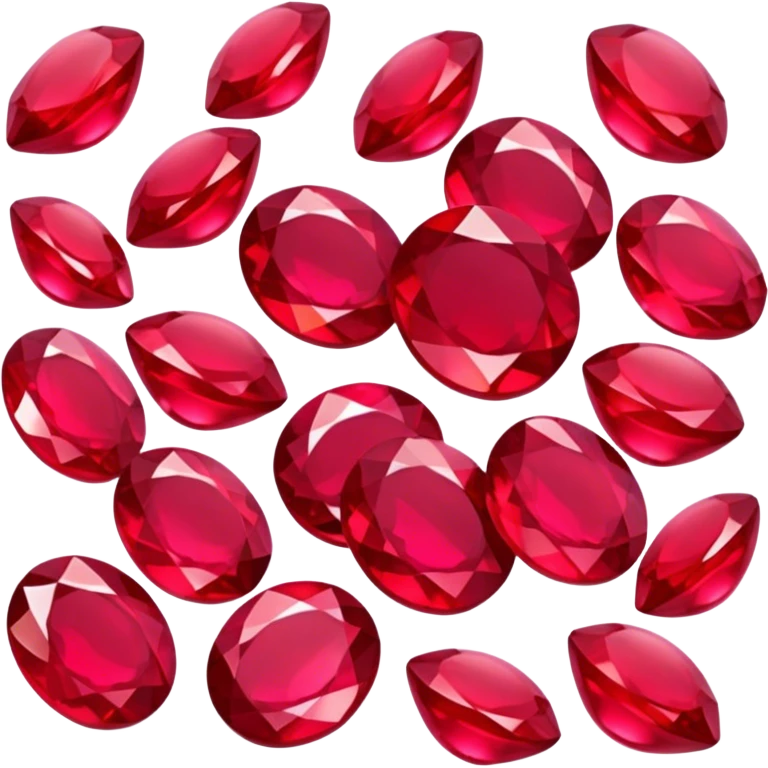 Cinematic Realistic Ruby Emoji, Deep and rich, with a smooth, polished surface gleaming in brilliant red, the facets catching light and casting fiery reflections. The rich color seems to glow with an inner warmth, while a soft, subtle shimmer highlights the edges. Soft glowing outline, capturing the essence of passionate beauty and timeless elegance in a precious ruby. emoji