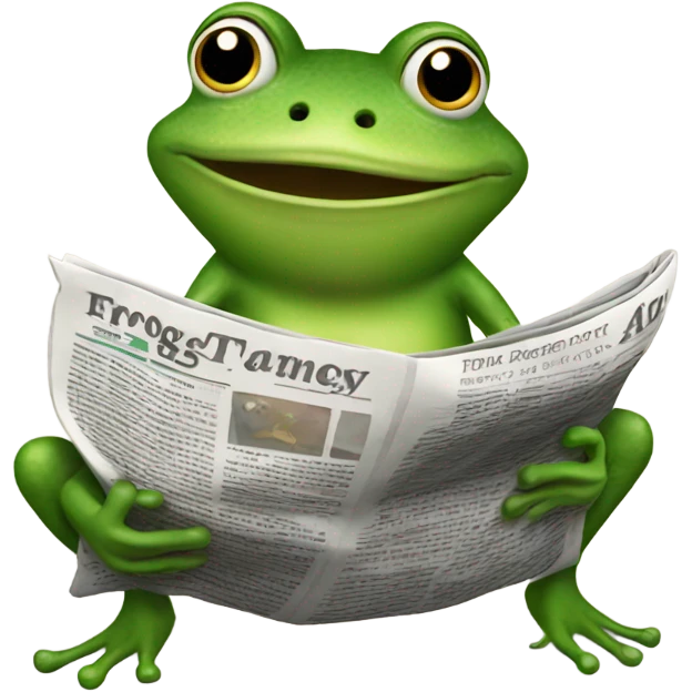 Frog reading newspaper  emoji