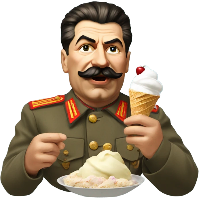 Joseph Stalin eating ice cream emoji