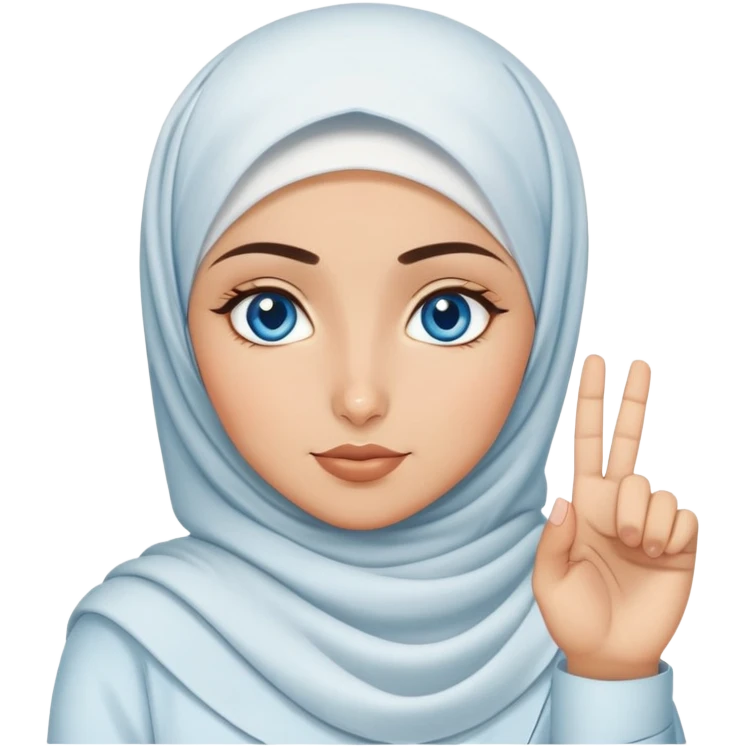 Turkish beautiful finish Konya girl blue eyes with hijab and says no with her finger  emoji