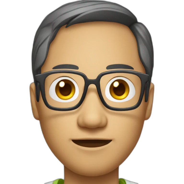 Apple style Asian developer with glasses emoji