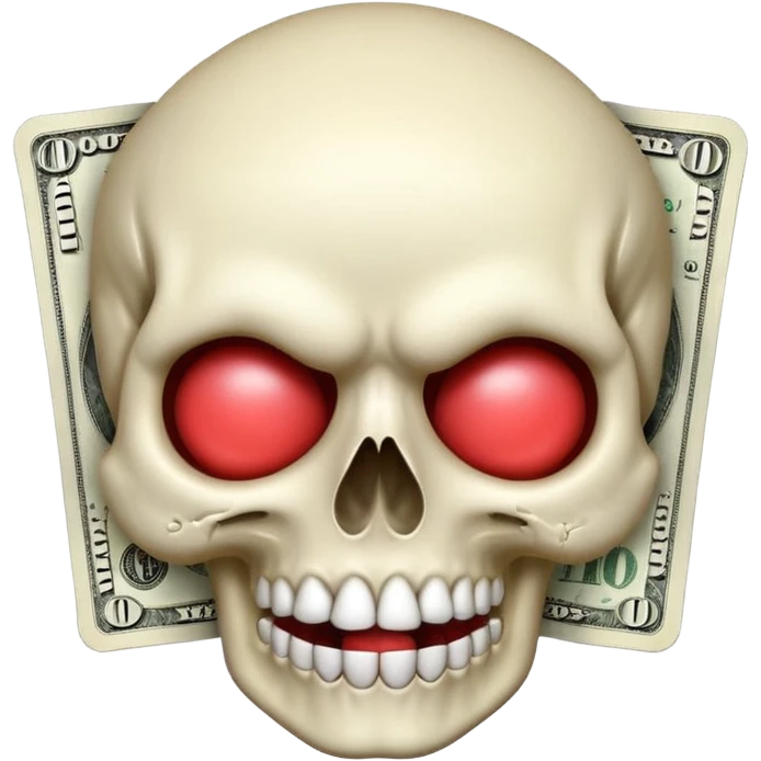 Money White Skull Emoji and Tongue Face emoji
