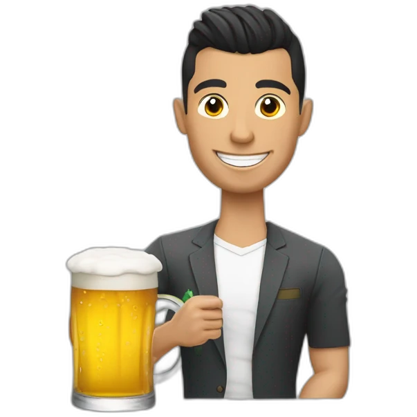 Cr7 qui boit une bière emoji