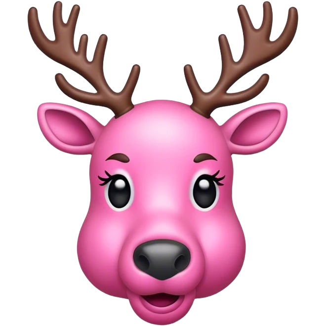 Pink reindeer  emoji