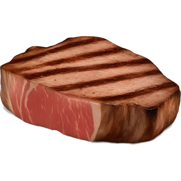 rare cooked steak emoji