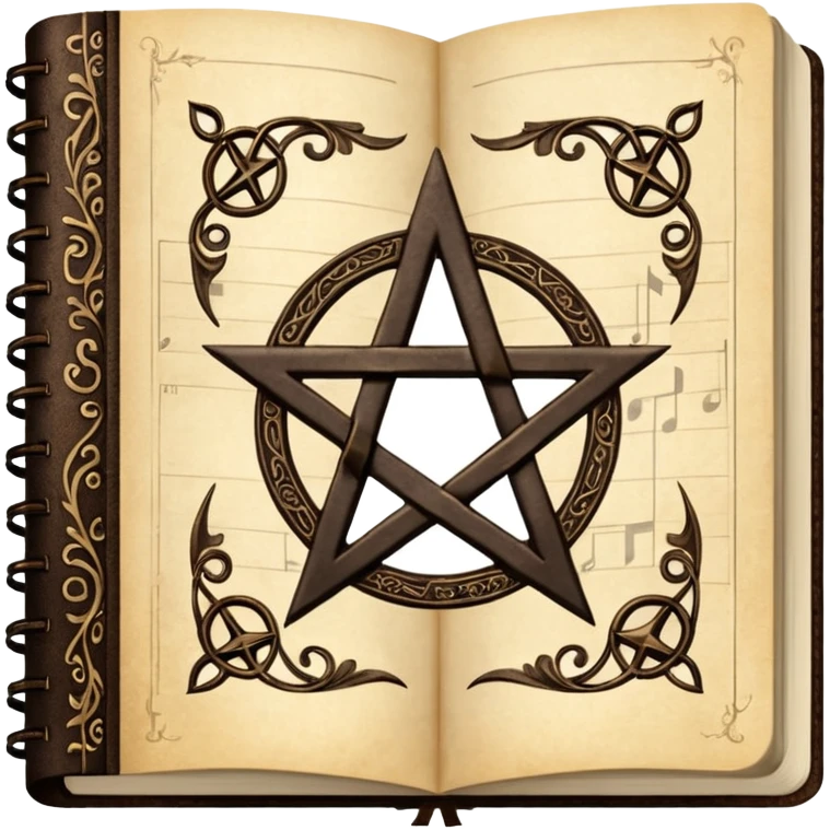 music score notebook with satand emoji