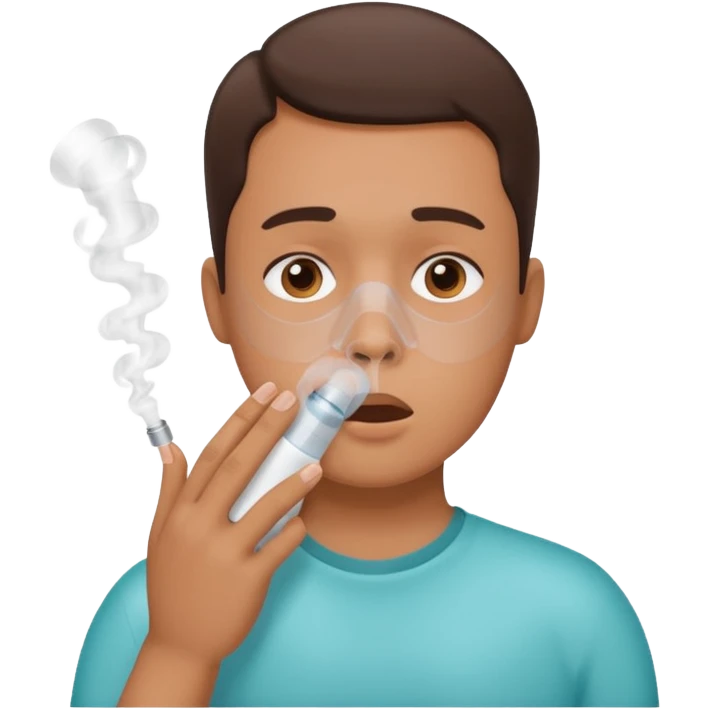 Create a person breathing through asthma emoji