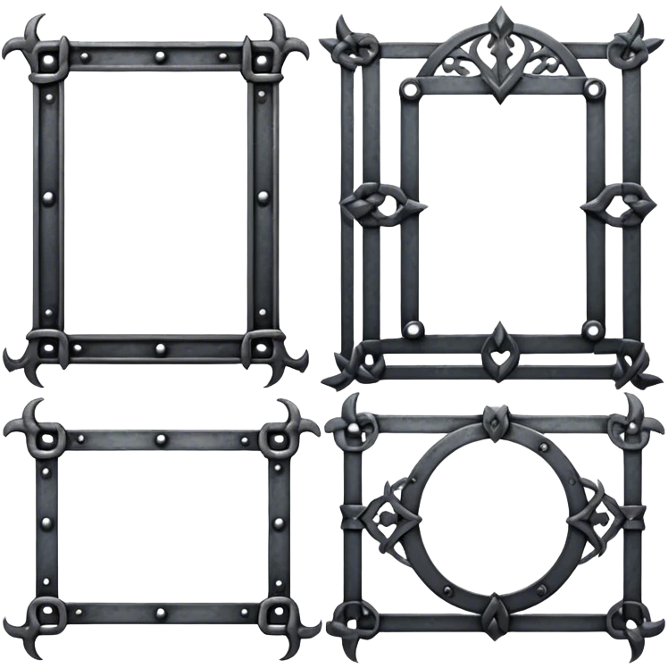 Medieval iron frames without lenses, rough forged design
 emoji