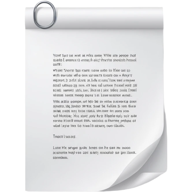 Sheet of paper with text emoji