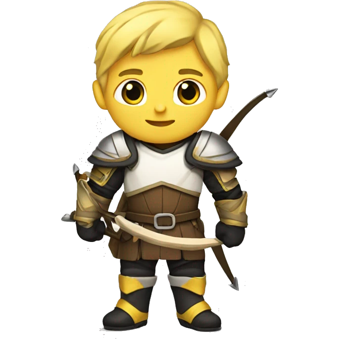 archer with yellow and white armor and black boots  without helmet and blond hair  emoji