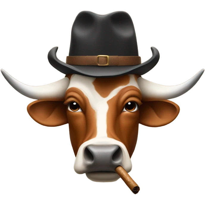 Longhorn bull with smoking nostrils and a cigar emoji