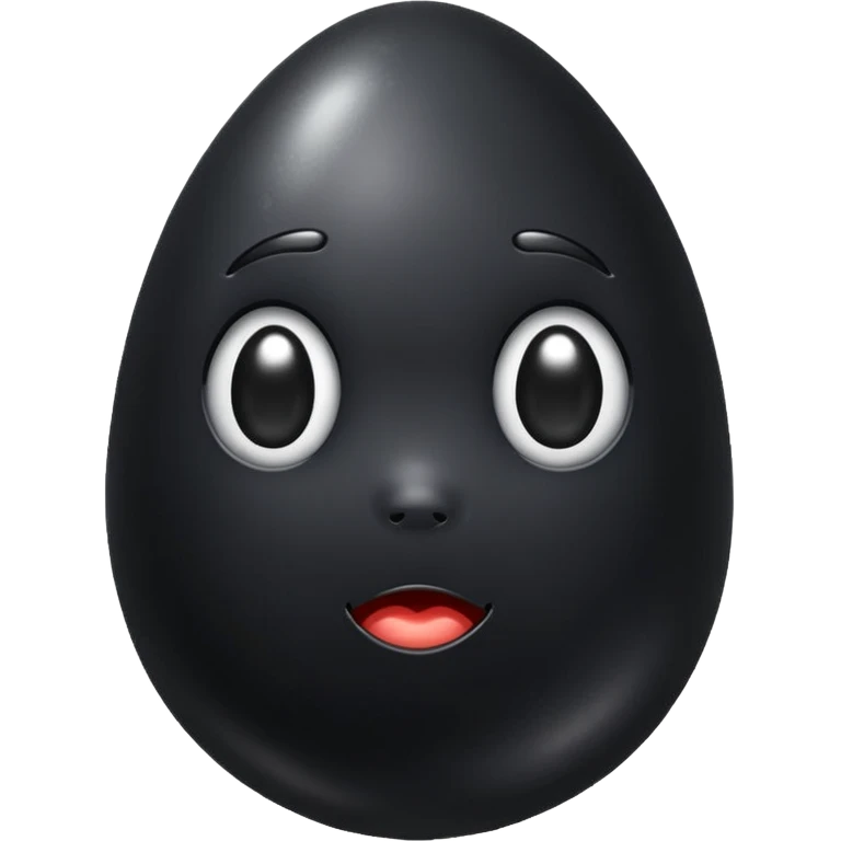 glistening wet black egg emoji