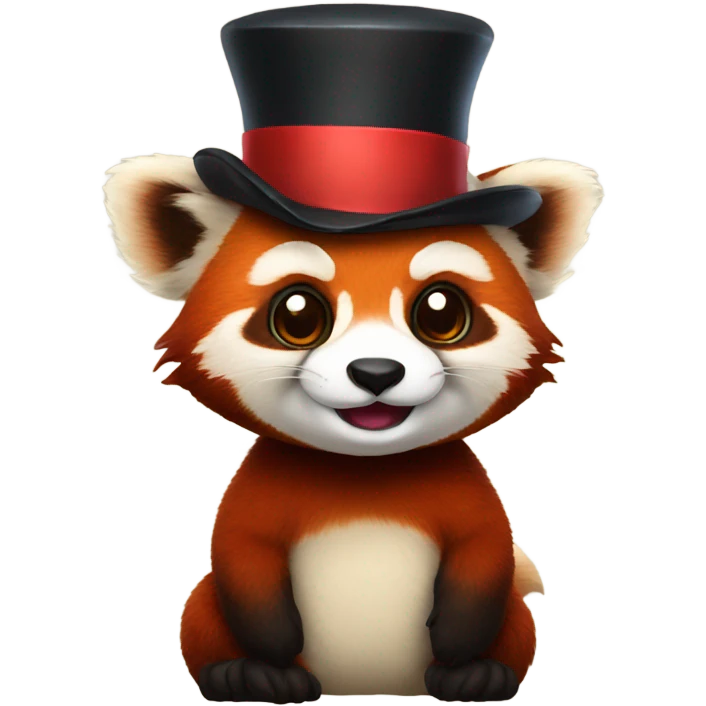 red panda with tophat emoji