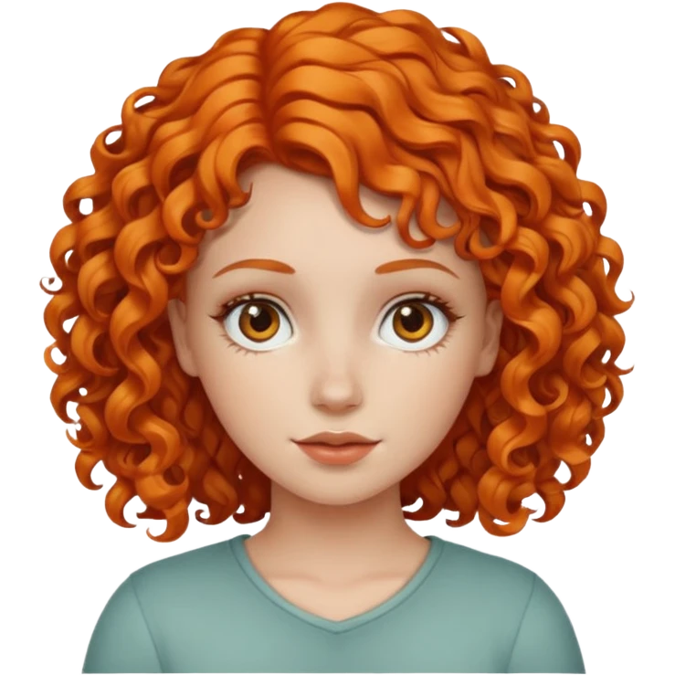 A white girl with orange curly hair emoji