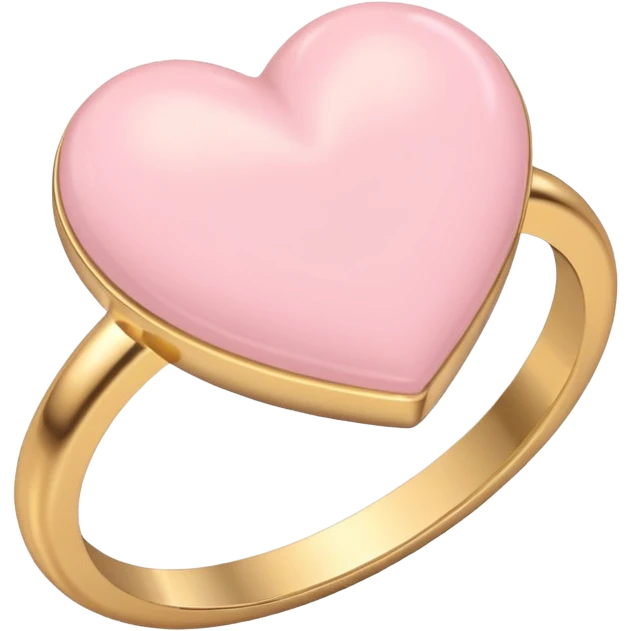 Light Pastel Pink Gold Heart Ring emoji