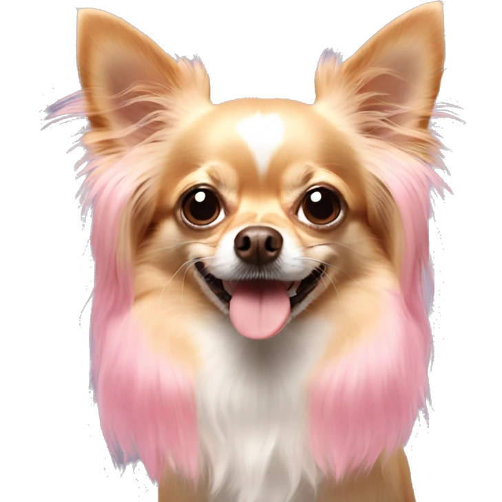 pink long-haired chihuahua face emoji