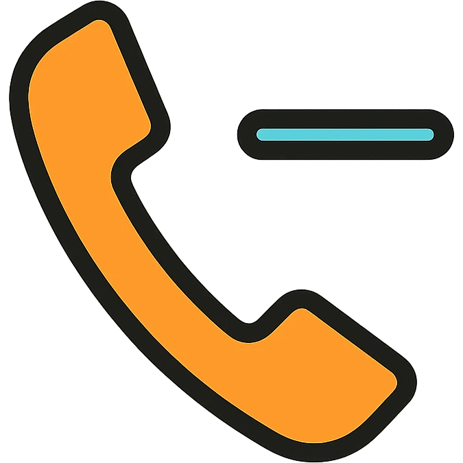phone handset with a text line, minimal color icon style emoji