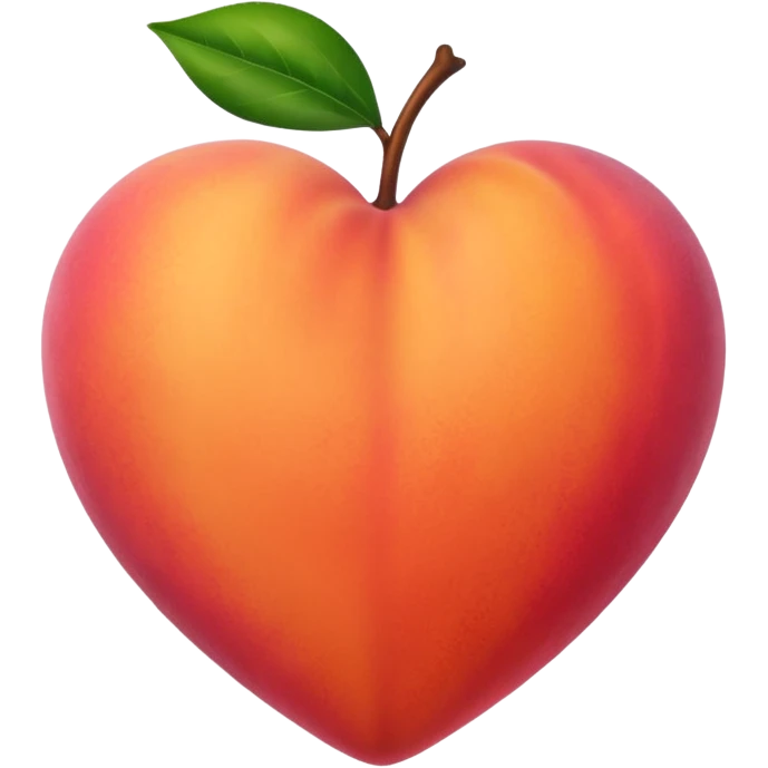 Peach fruit heart emoji
