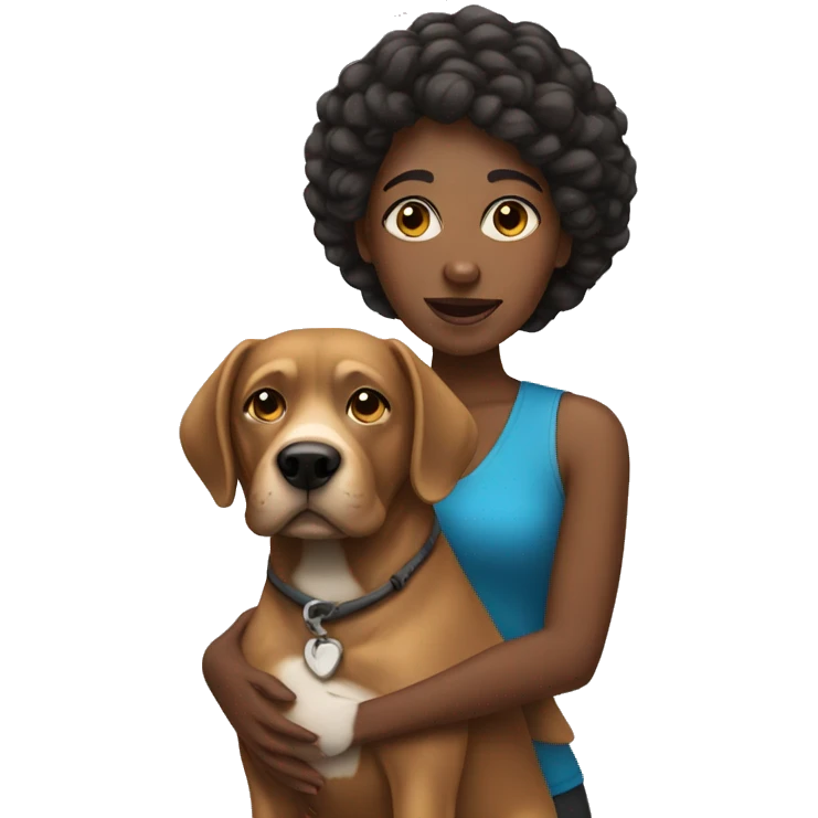 Black woman with a dog emoji