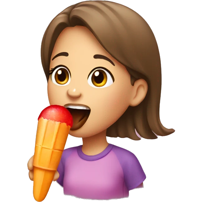 Girl licking a popsicle  emoji