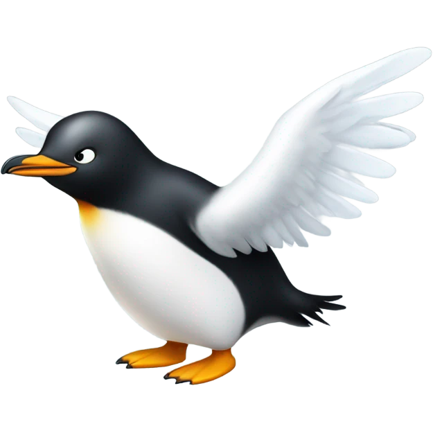 Penguin with angel wings emoji