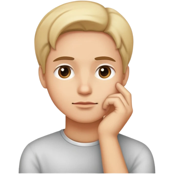 Задумчивое лицо с рукой на подбородке emoji